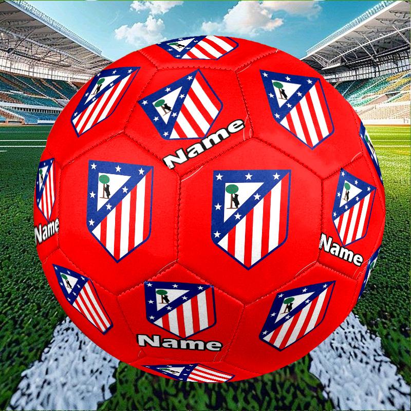 Custom Name Personalized Atletico Madrid-A Print Size 5 Soccer Ball Training & Match Football, for Team, Kicking, Gift for Football Enthusiasts