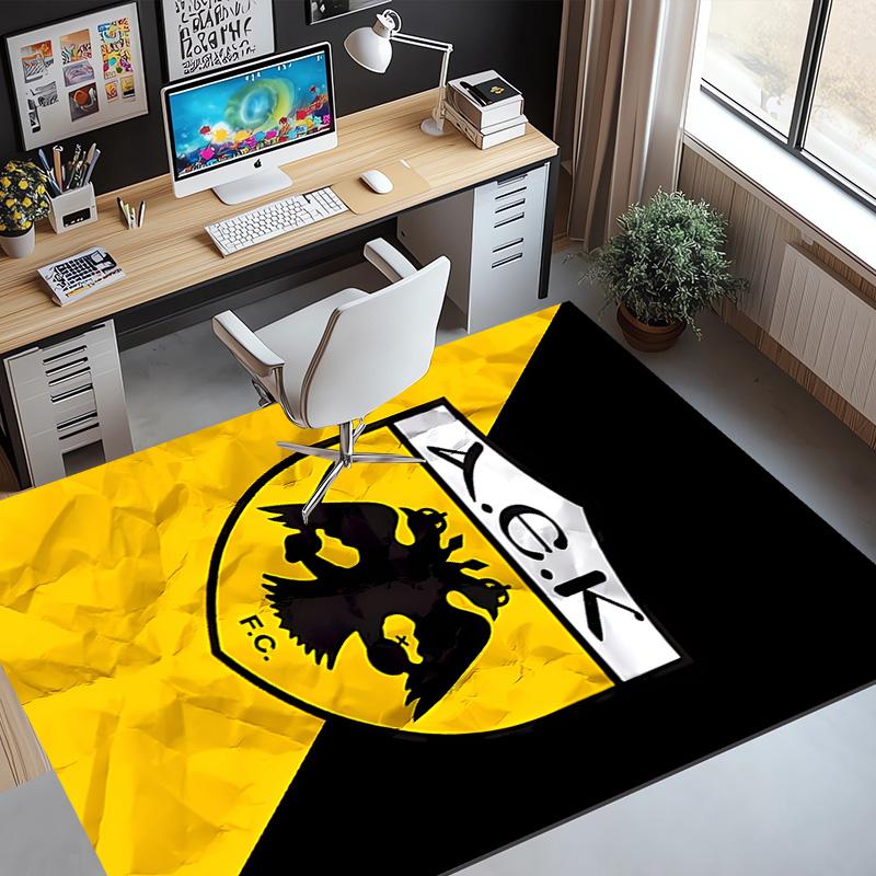 AEK Athens FC Pattern Rug, Indoor/Outdoor Mat, for Picnic, Gameroom, Bedroom, Office, Living Room, Home Decor Carpet, Birthday Gift