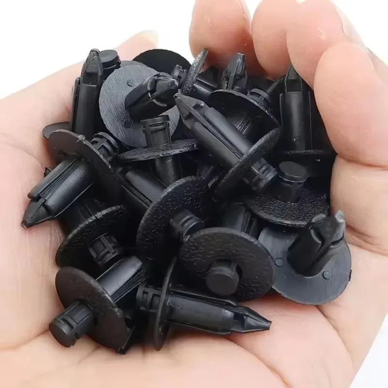 Car Hole Plastic Rivets Fastener Push Clip Black Auto Vehicle Door Trim Panel Retainer Fastener Clip Car Accessory 6mm/7mm/8mm
