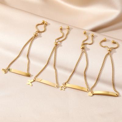 Neues festes Armband mit Liebesstern-Anhänger für Mädchen, süßer Mode-Charme, luxuriöses, schlichtes Armband, exquisites Geschenk für Mädchen, Größenanpassungsarmband