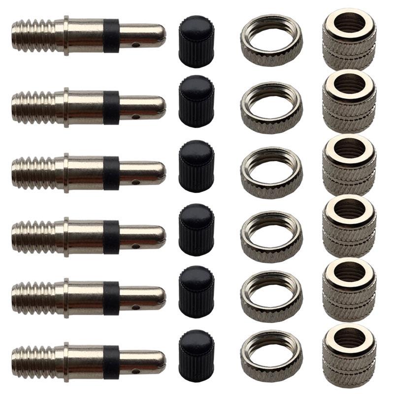 German-style Bicycle Valve Core Set - 16-Piece Copper Valve Stems