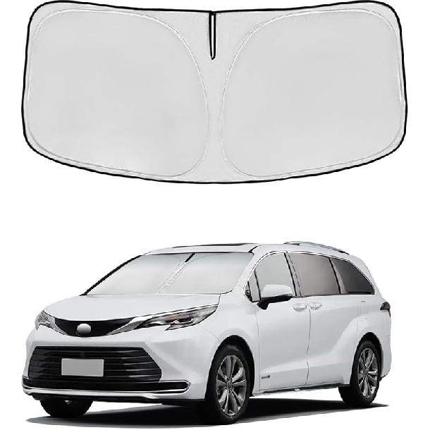Windshield Sun Shade For Mazda 3 2014-2018 Double Layer 240T Front Window Shade Fit Mazda 3 Sun Visor Foldable Shade Blocks UV Rays Summer Must Have