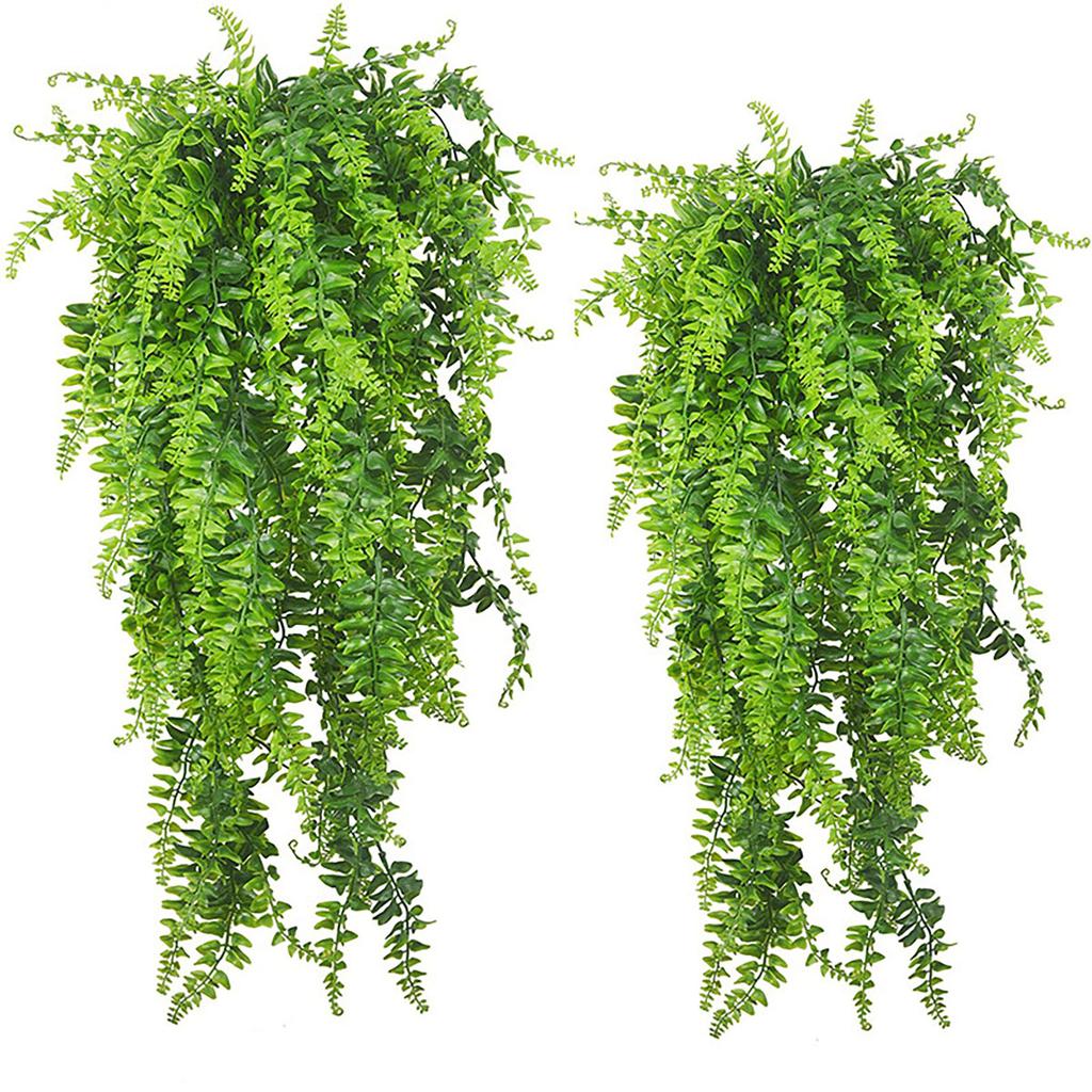 90cm Persian Fern Leaves Vines Home Room Decor Hanging Artificial Plant Plastic Leaf Grass Wedding Party Wall Balcony Decoration