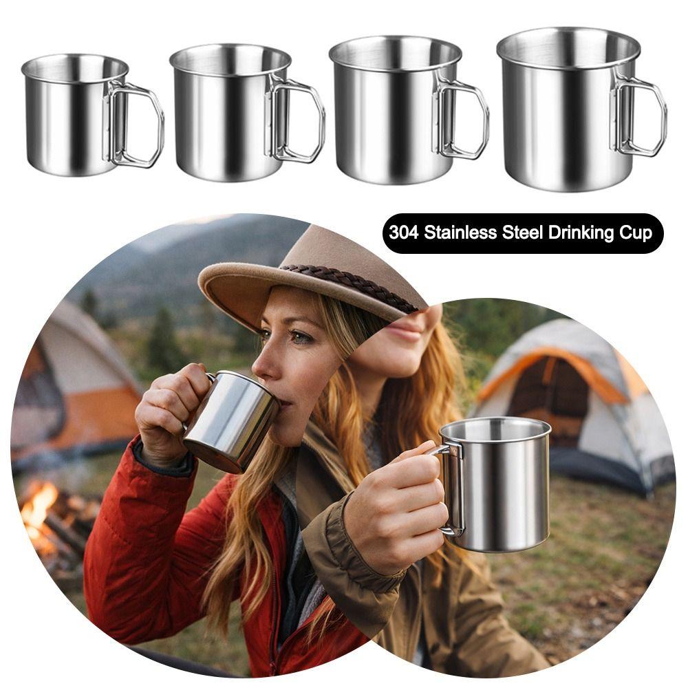 Stainless Steel Water Cup Portable Water Cup Accessories Gifts Drinking Cup