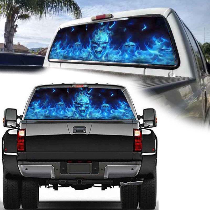 1 Pc HOWLING WOLF Moon Planet Stars Rear Window Graphic Decal Tint Sticker Truck