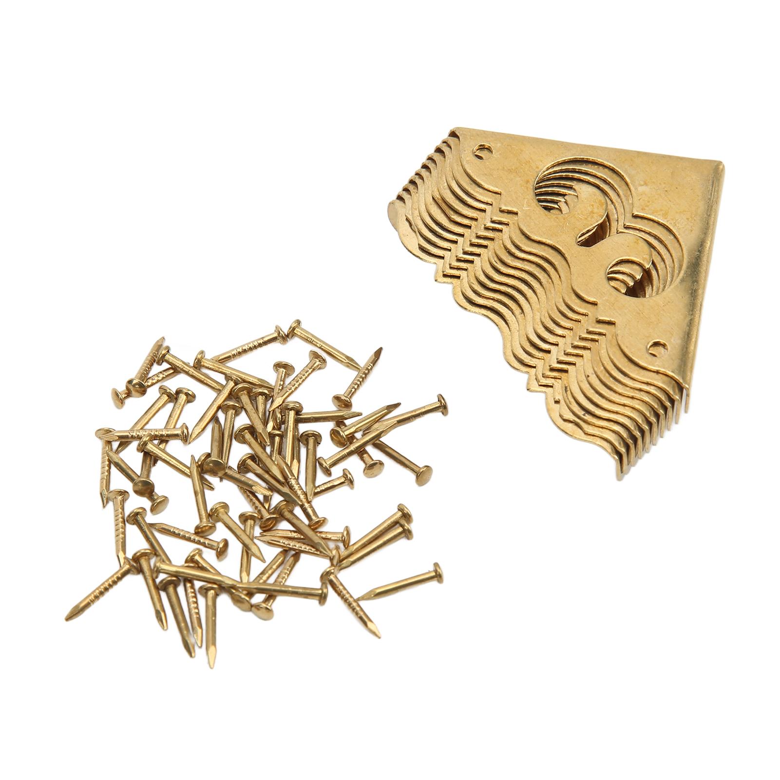 

10Pcs Metal Corner Protector Vintage Design Elegant Style Wide Application Durable Brass Corner Guards for Box Case