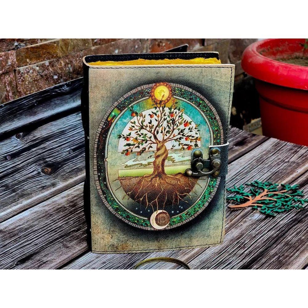 Leder-Tagebuch Lebensbaum - Notizbücher aus echtem Leder für Frauen Grimoire
