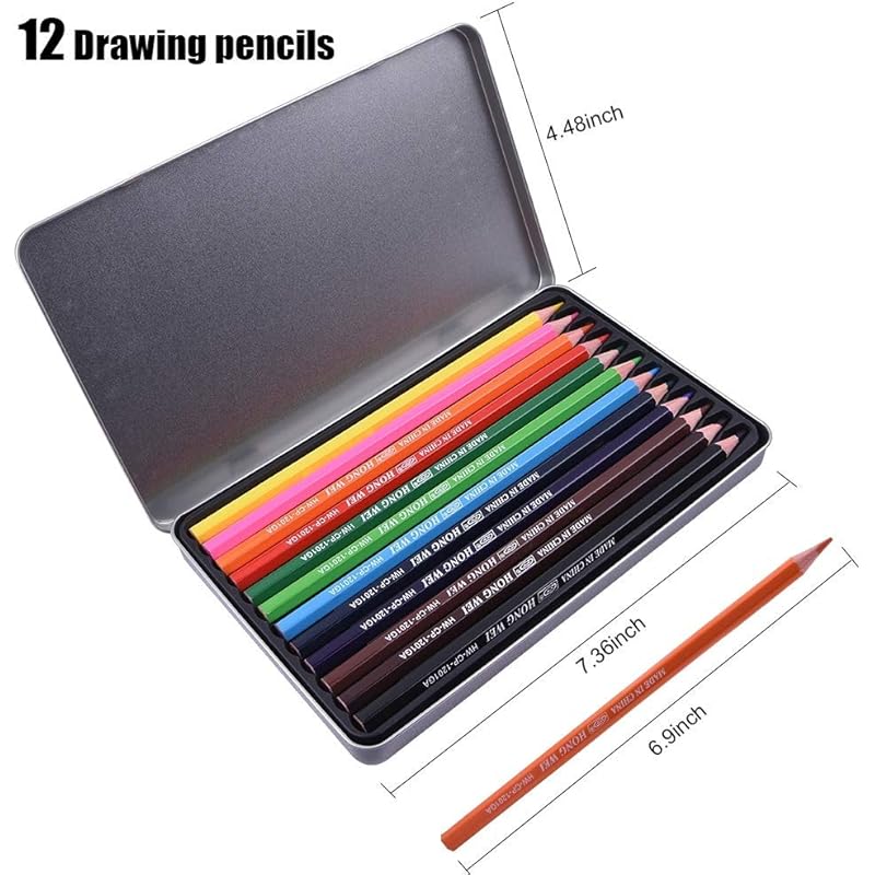 Corslet Pack Of 12 Oil Colour Pencils Set | Bright And Strong For Artists | Non-Toxic Colouring Set | Safe For Children