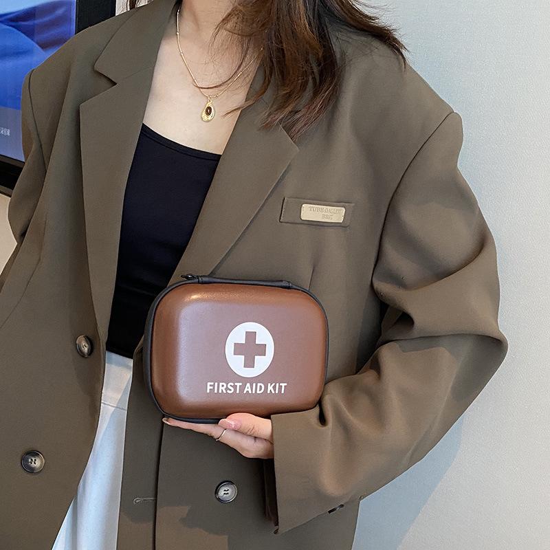 Compact PU First Aid Kit for Car and Outdoor Use