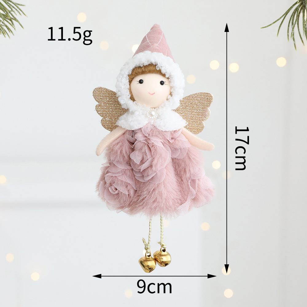 Angel Prop Christmas Tree Hanging Cloth Wing Drop Ornaments Xmas Angel Girl Pendant Party Gift Hanging Pendant