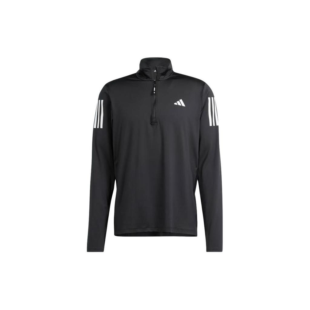 Adidas Own The Run Half Zip Jacket Striped Long Sleeve Sweatshirt Men Jackets Black IN1490