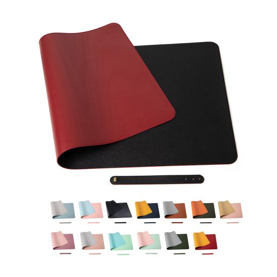 Stain Resistant Mouse Pad Strap Design Faux Leather Decorative Smooth Surface Mouse Cushion for Home