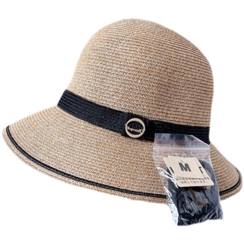 Retro kontrastierender Strohvisier Kinder lässig vielseitig Frühling und Sommer Outdoor Reise Sonnenschutz Strohhut Sonnenhut