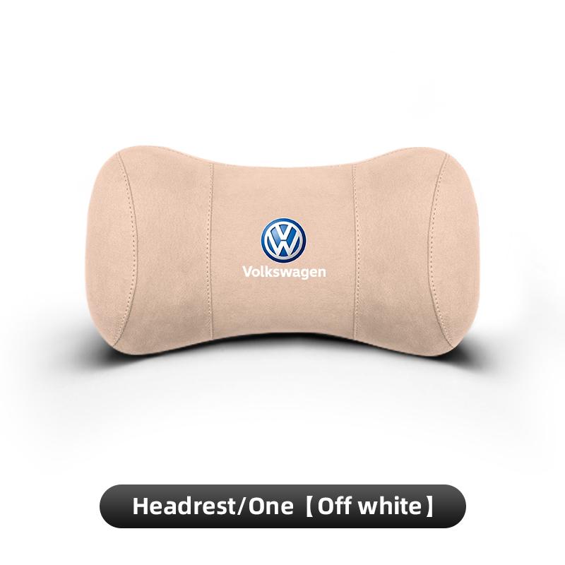 Car Seat Safety Headrest Pad Auto Emblem Neck Pillow For VW Golf Polo Tiguan Touran Jetta Passat CC T5 GTI Arteon T-Cross Beetle Zl9