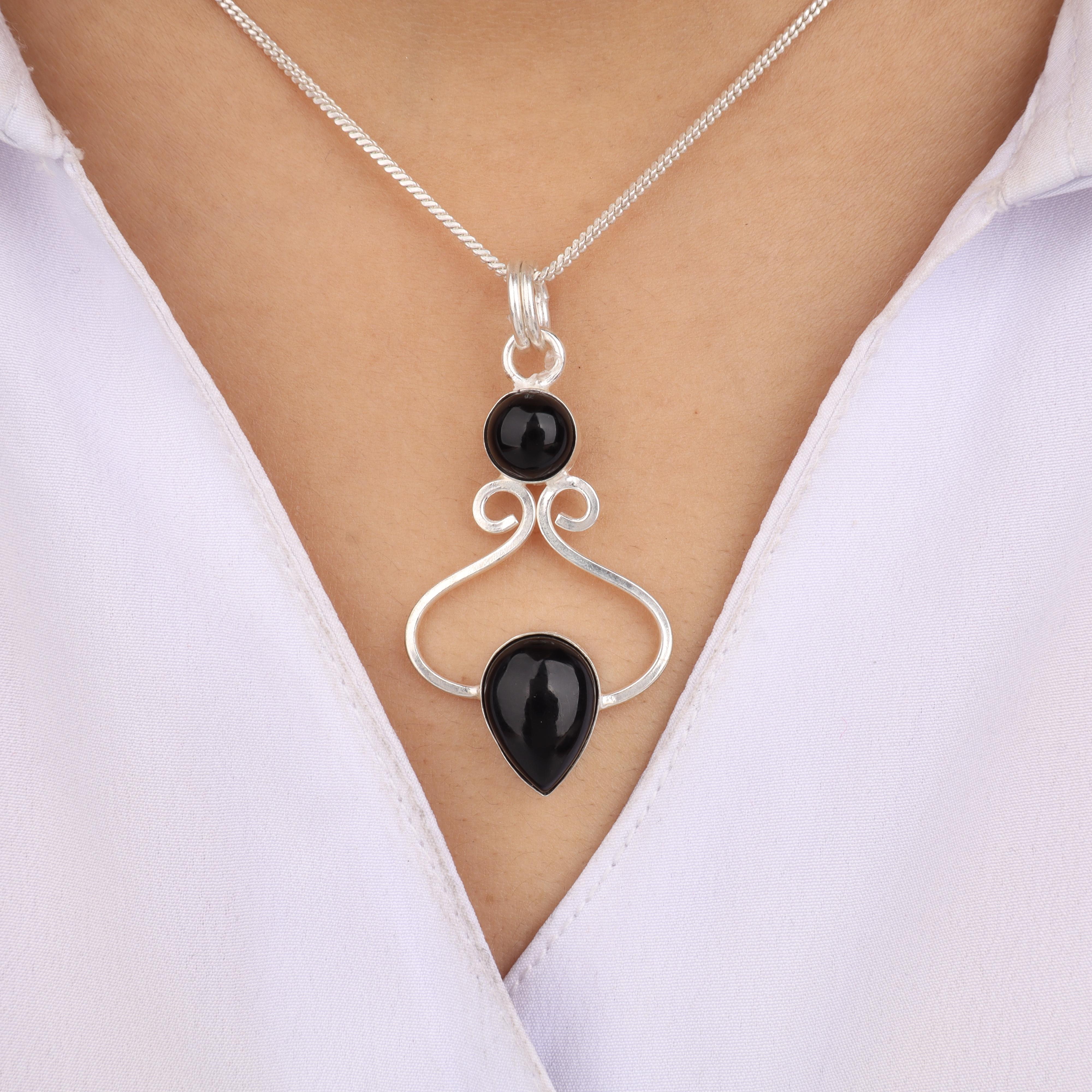 

Black Onyx Cab Gemstone Designer Pretty Pendant 1.60 Birthday Gift For Her PP-13-17
