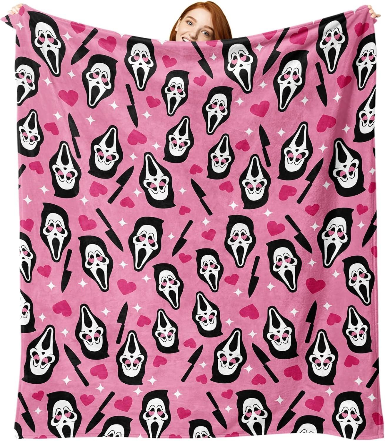 

1 шт. Плед на Хэллоуин, маска черепа, ужасное искусство, тонкий плед, подарки для дивана, кровати, автомобиля, дома, для кемпинга, для любого сезона 30x40in