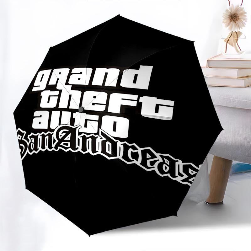 1pc Grand Theft Auto San Andreas Automatic Open Close Umbrella with 8-Rib Windproof Canopy Compact Portable Travel Umbrella10251