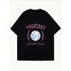 Weißes Oversized T-Shirt mit Volleyball-Sportclub-Aufdruck für Freizeitkleidung und sportliche Outfits