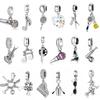 Cobre Símbolo Musical Microfone Guitarra Piano Tesoura Pingente Charme Encaixe Pulseira Original Acessórios de Joias Diy