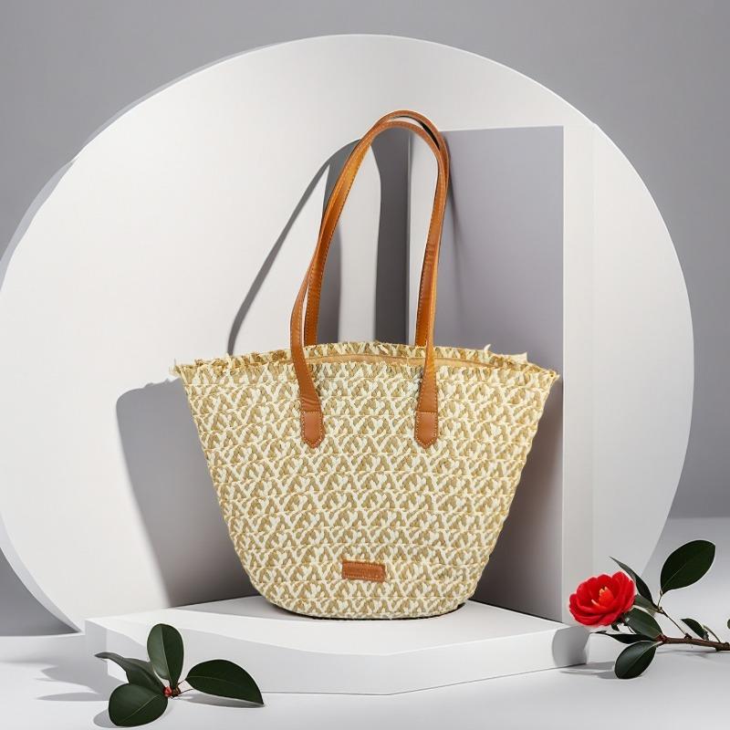 Strohtasche Damen Sommerwind neu Strand Meerseite Outdoor Urlaub Großraum Schultertasche