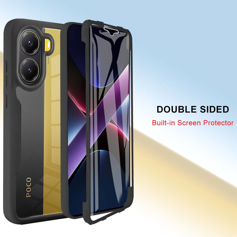 For Mi POCO X6 X7 Pro 5G 360 Full Body Screen Protector Transparent Case For Mi POCO X6 X7 F8 Pro Ultra Shockproof Phone Cover