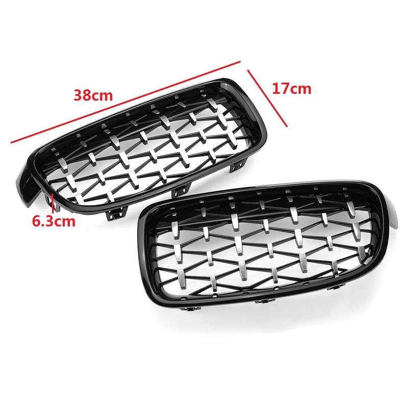 Pair Diamond Style Front Kidney Grill Grille For BMW 3 Series F30 F31 F35 F80 Saloon Estate 2011- Racing Grills