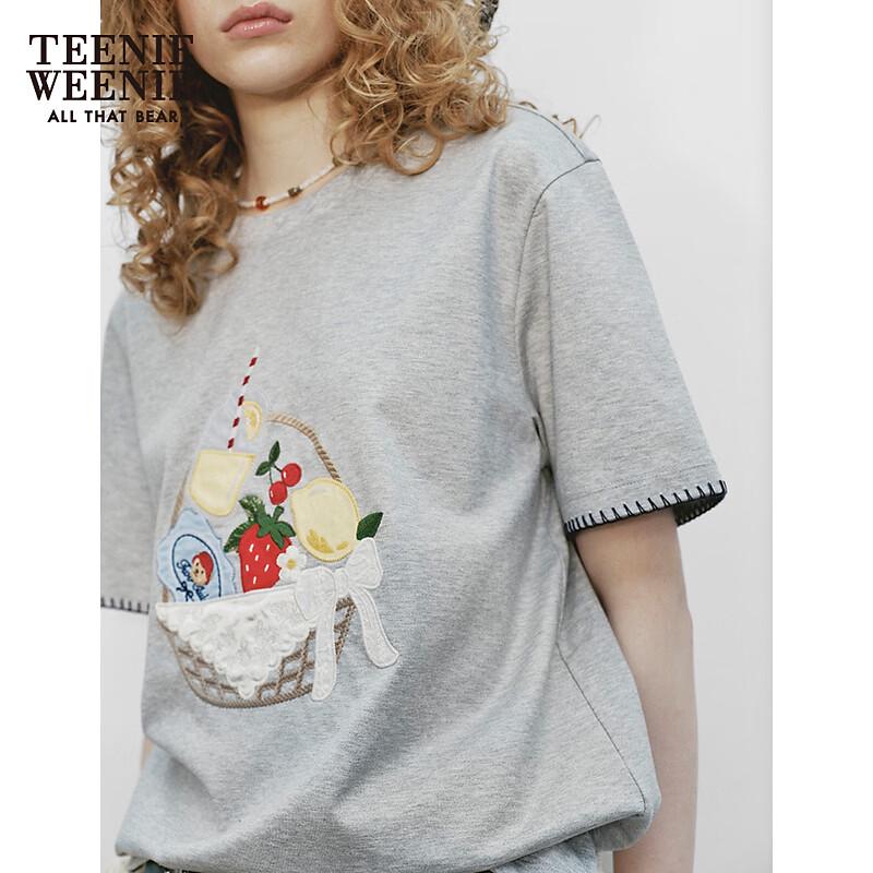 Teenie Weenie Summer Fruit Embroidery T-Shirt