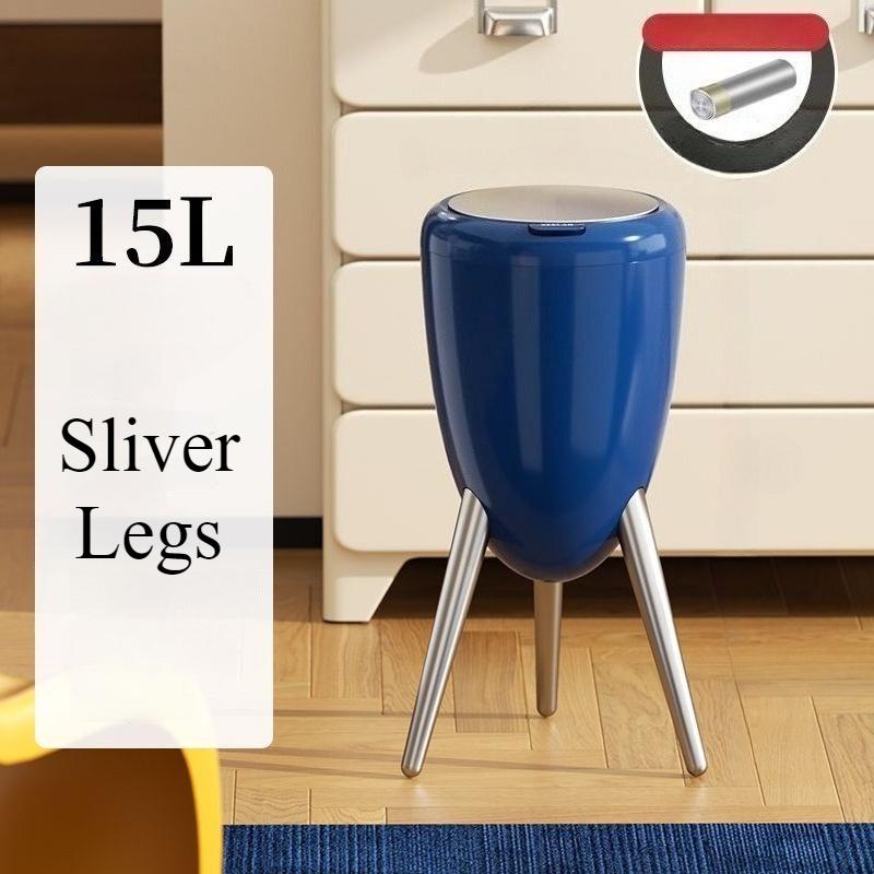 Kitchen Trash Can Luxury Bathroom Trash Cans Press Type Large Capacity Litter Bins Creative Plastic Standing Dustbin with Lid