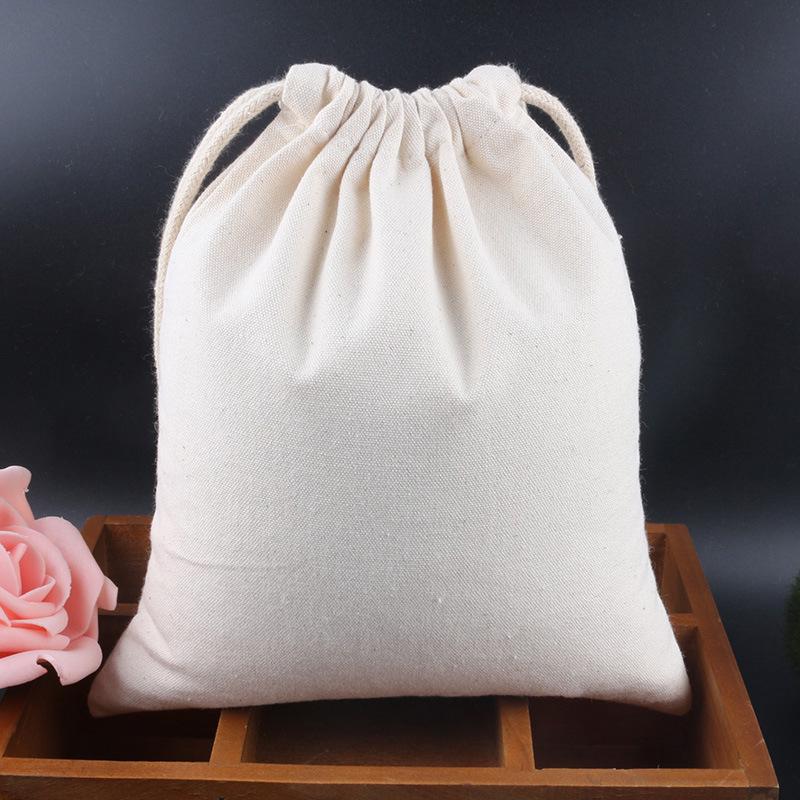 Eco-Friendly Cotton Canvas Drawstring Bag for Rice, Flour, and Custom Logo Advertising