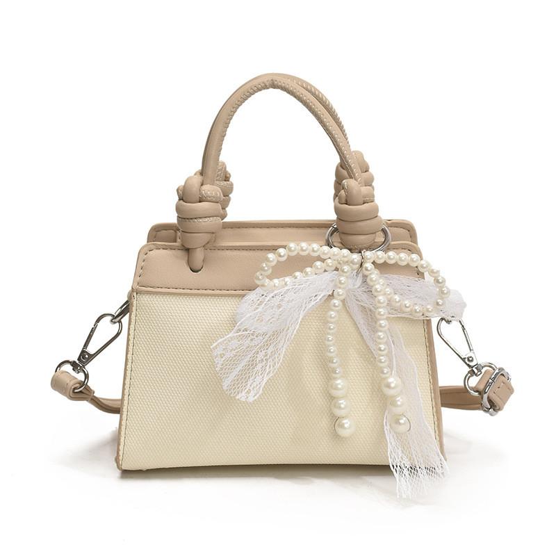 Design Minimally Spliced Children Casual Single Shoulder Square Bag With Pendant