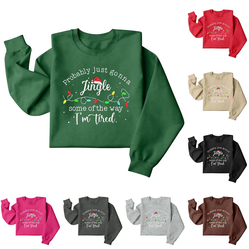 Christmas T-Shirts And Sweatshirts, Women'S Sweatshirts, Long-Sleeved Pullover Sweatshirts, Women'S Long-Sleeved Tops