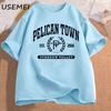 Pelican Town TShirt Stardew Valley Tee Women Print T Shirt Top Women Aesthetic Clothing Tshirts Cotton Short Sleeve Female Tee