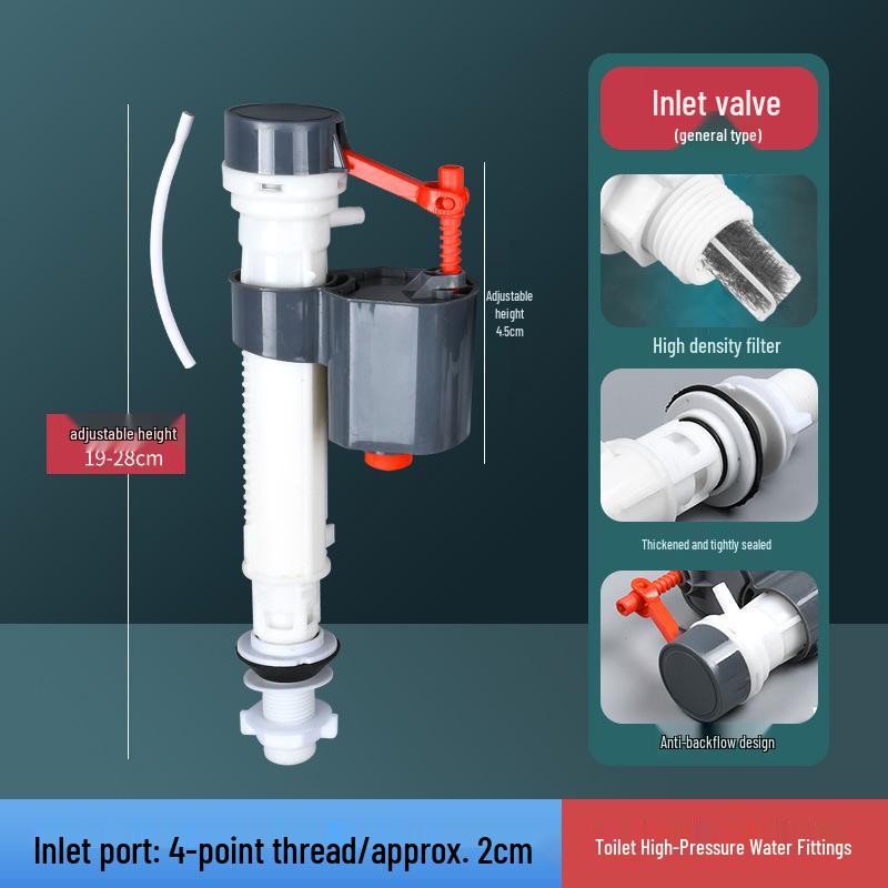 Adjustable High-Pressure Toilet Tank Water Fitting Set