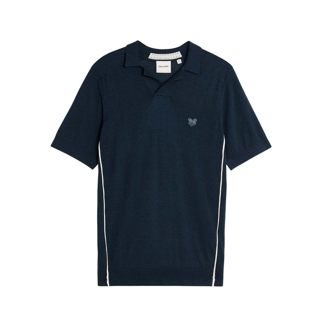 Lyle & Scott Mens Tipped Knitted Seamed Polo Shirt