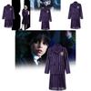 Wednesday Addams Character Cosplay Dress With Polyester Material For Women And Girls