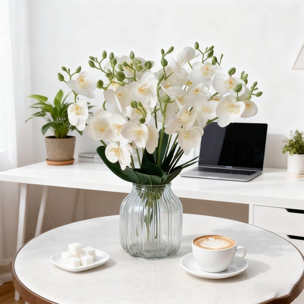 15 Heads Artificial Phalaenopsis Bouquet Photography Props Wedding Fake Flower  Wedding Decoration