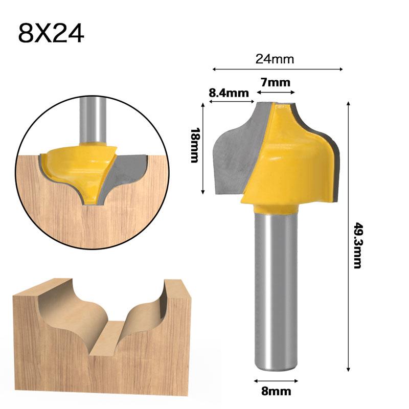 1/2 peças 8mm Shank Schaft Ogee Slotting faca Nut Milling Cutter Carving Router Bits para ferramenta de madeira Marcenaria