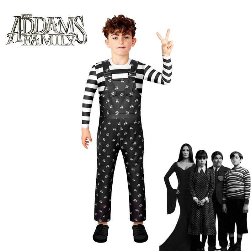 Wednesday Addams Cosplay Costume For Boys Girls Kids Overalls Halloween Xmas Party