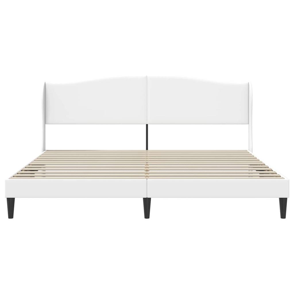 Bed Frame with Headboard White 180 x 200 cm Faux Leather