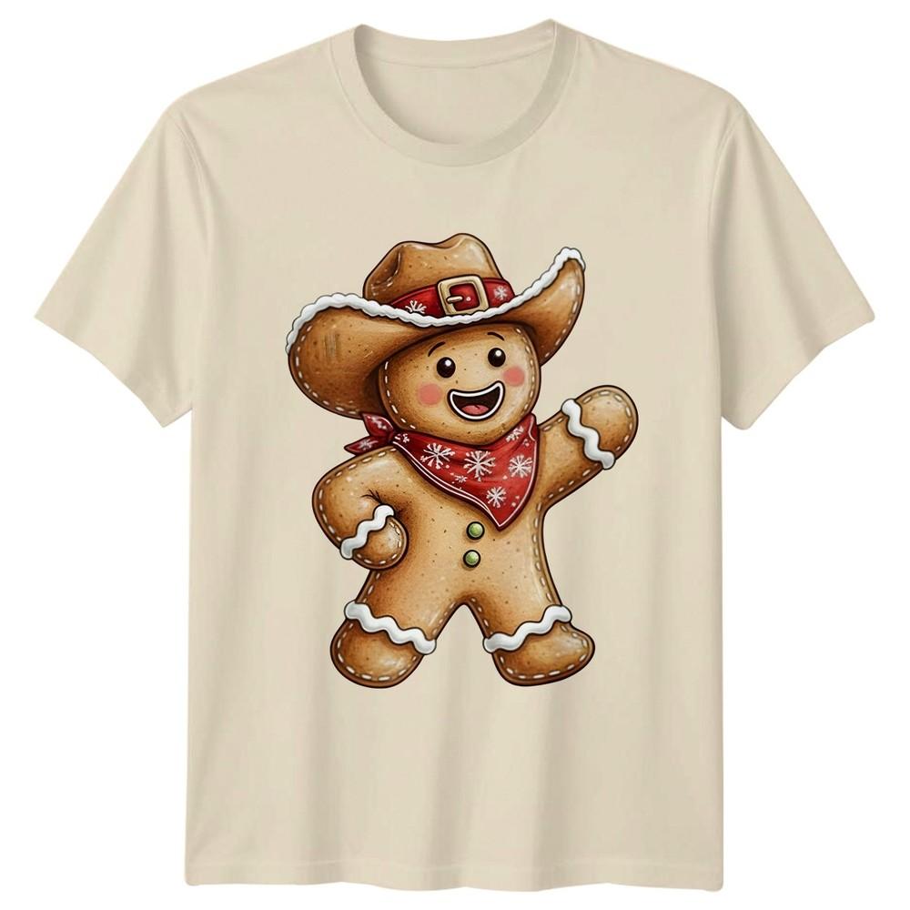 Lebkuchen Cowboy Weihnachten Feiertage Unisex T-Shirt Unisex Tee Grafik Unisex Oberteil