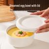 TREEJACK White Ceramic Steamed Egg Bowl with Lid
