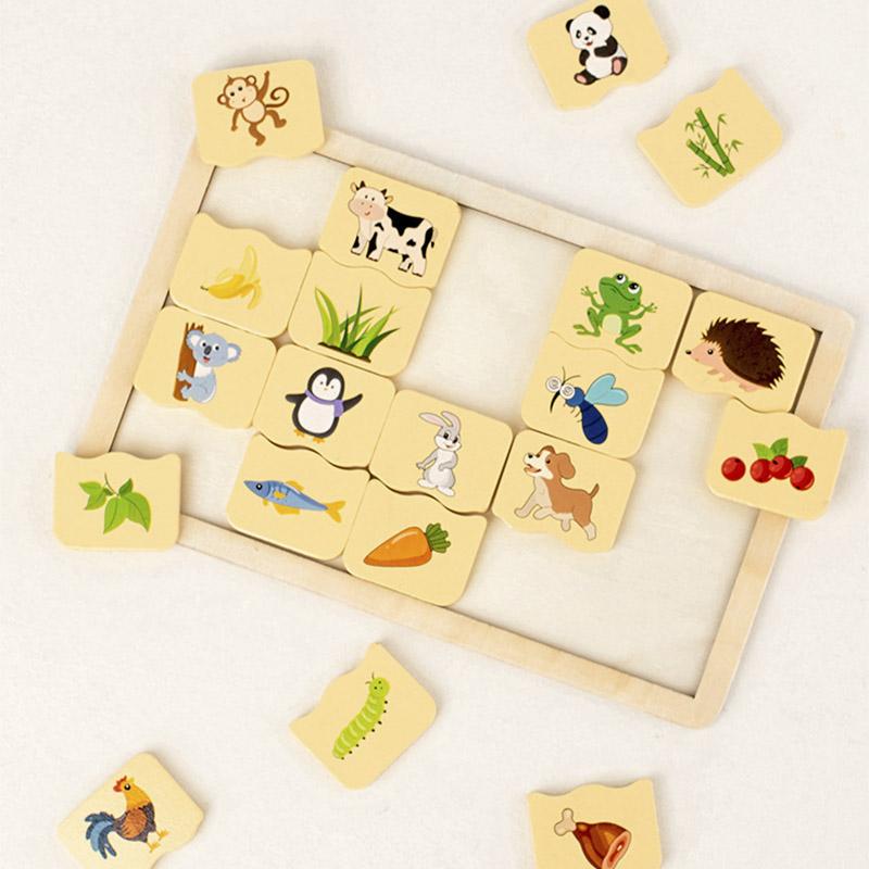 Dětské číslo Zvíře Kognitivní párovací puzzle Montessori Trénink koncentrace a paměti Dřevěné vzdělávací hračky Pro děti