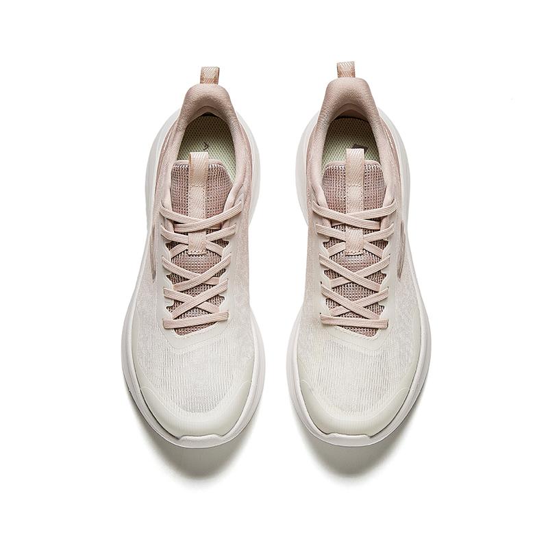 Anta Lingyun Mesh Lightweight Breathable Low-Top Running Shoes Women sneaker White Gray 922425521-5