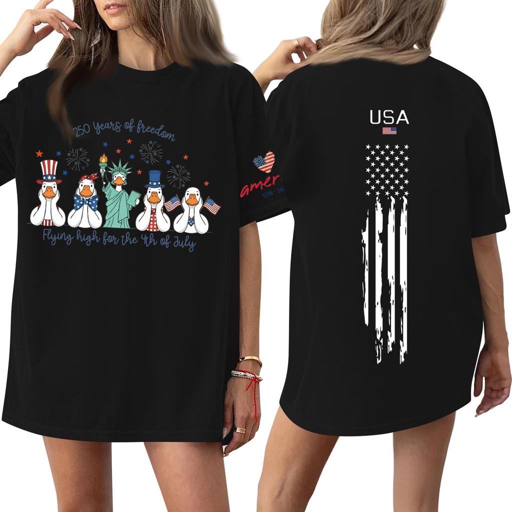 Women's Casual Fashion Round Neck Casual Print Short Sleeve T-Shirt Top