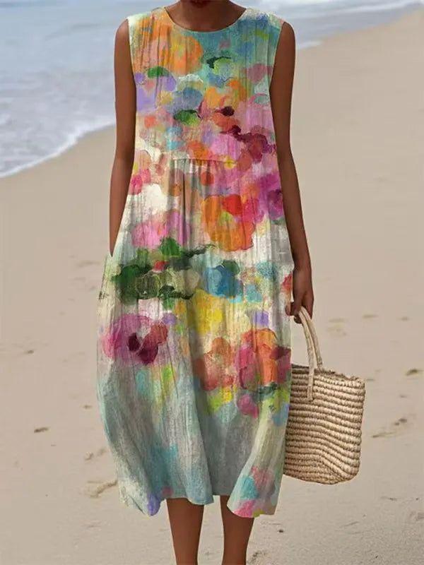2025 Women's Autumn Solid Color Casual Dress – Customizable Print Option Available