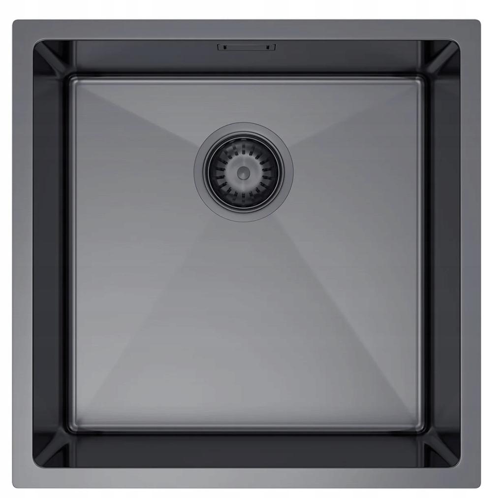 Single-bowl Sink Nayes 44x44 Steel Black Pvd