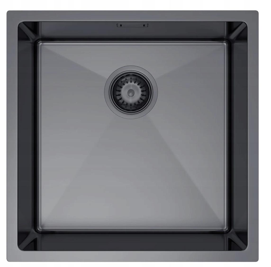 Single-bowl sink nayes 44x44 steel black