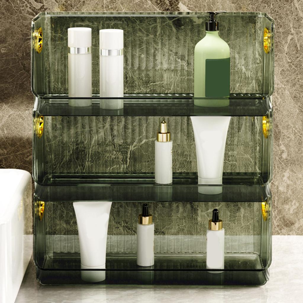 Desktop Storage Rack PET Transparent Stackable Modern Stylish Storage Box for Cup Makeup