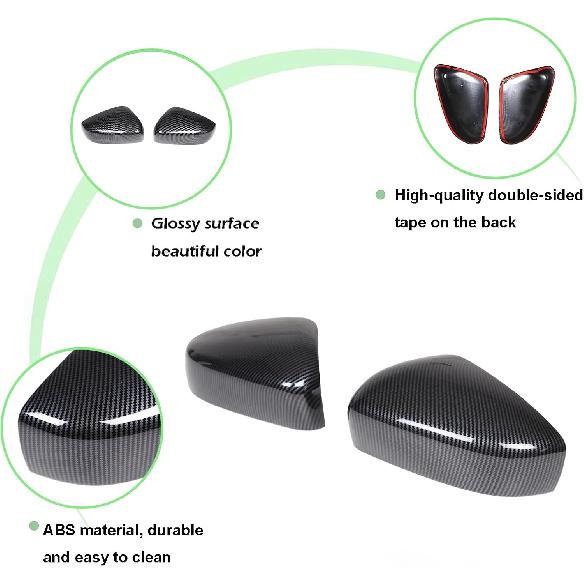 PIUGILH Exterior Rearview Mirror Cover Compatible with Subaru Crosstrek 2023 2024, ABS Side View Mirror Guard Cover, 2Pcs (Carbon Fiber Pattern)