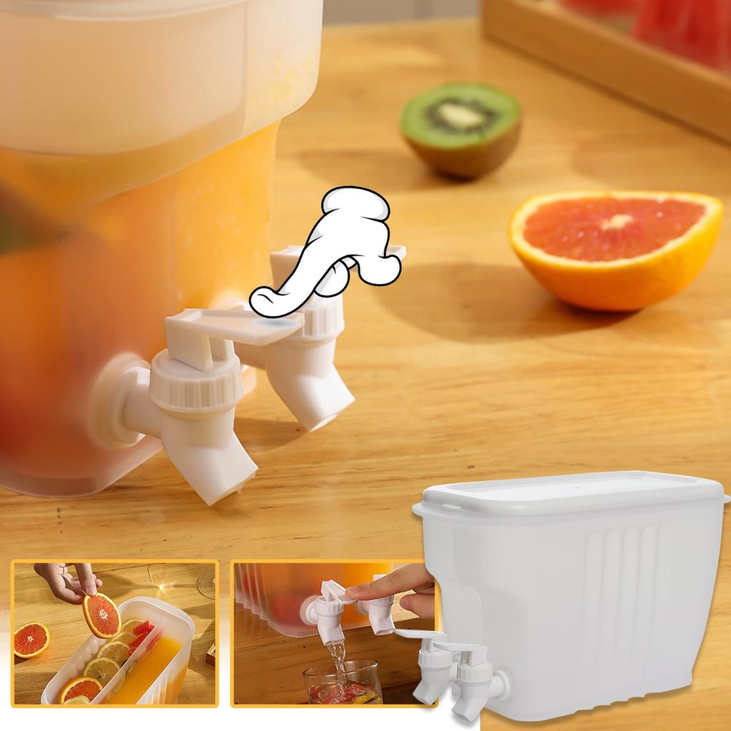 Cold Kettle With Double Faucets, Refrigerator Faucet Large Capacity Storage For Fruit Juice, Beverage Dispenser